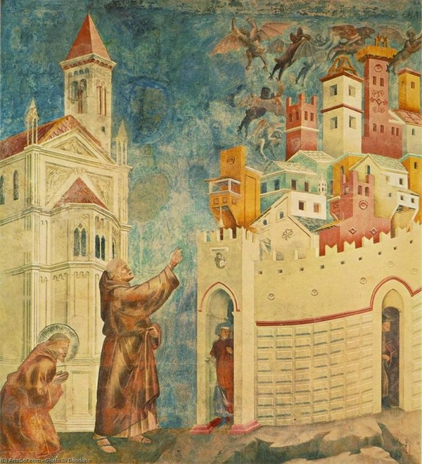 Giotto di Bondone “Cacciata dei diavoli da Arezzo”