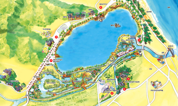 강릉시, 경포가시연습지 안내도. 강릉시 제공
