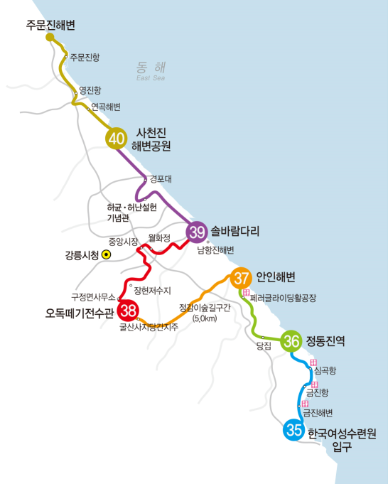 해파랑길, 강릉 구간. 한국관광공사 제공