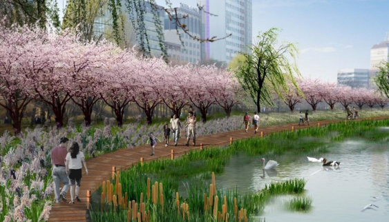 서울 송파구, 석촌호수 수변데크길 조감도. 송파구 제공