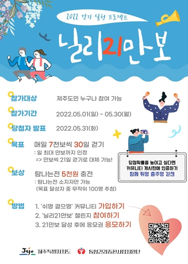 제주도 닐니리만보 걷기 챌린지. 제주도 제공