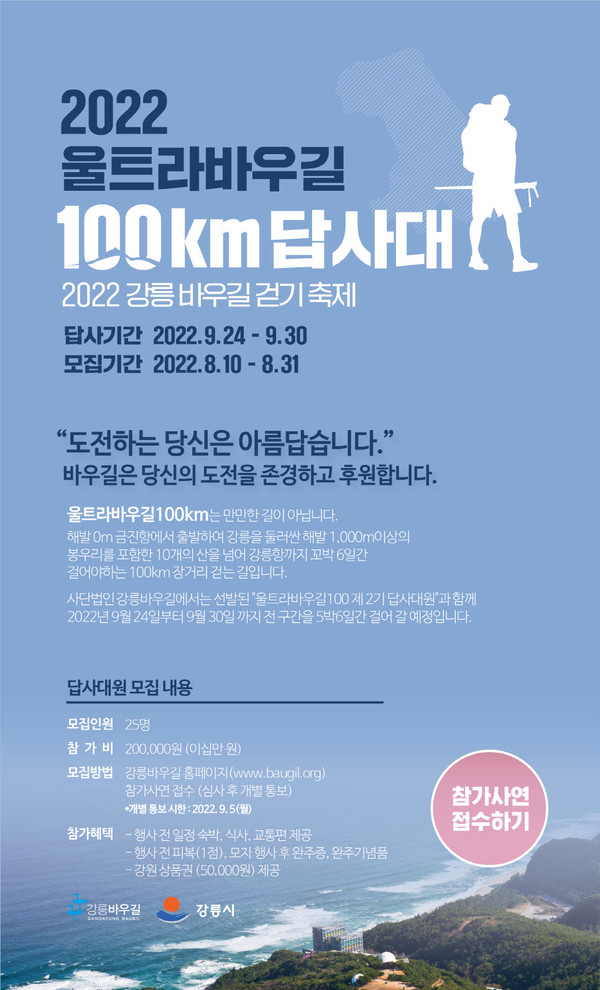 2022 울트라바우길100km 답사. (사)강릉바우길 제공